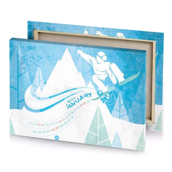 a snowboarder is jumping over snowy mountain white smoke canvas - Image 4
