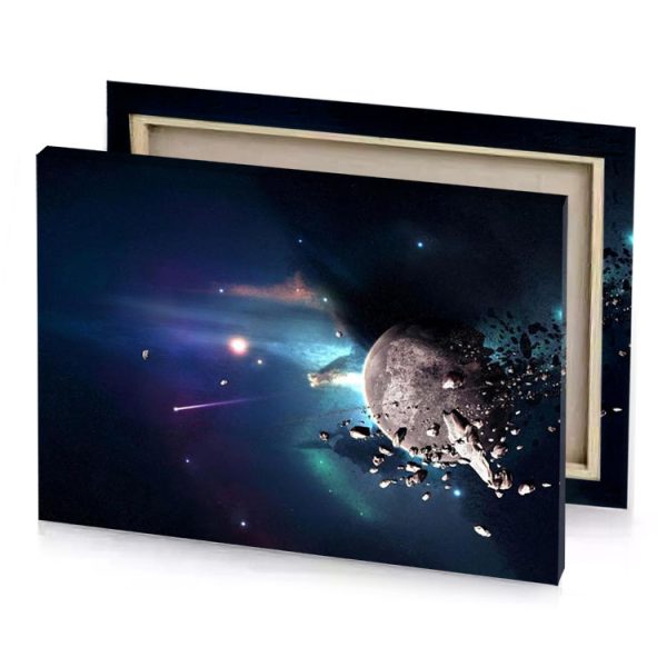 a space scene with asteroids and midnight blue canvas - Image 4
