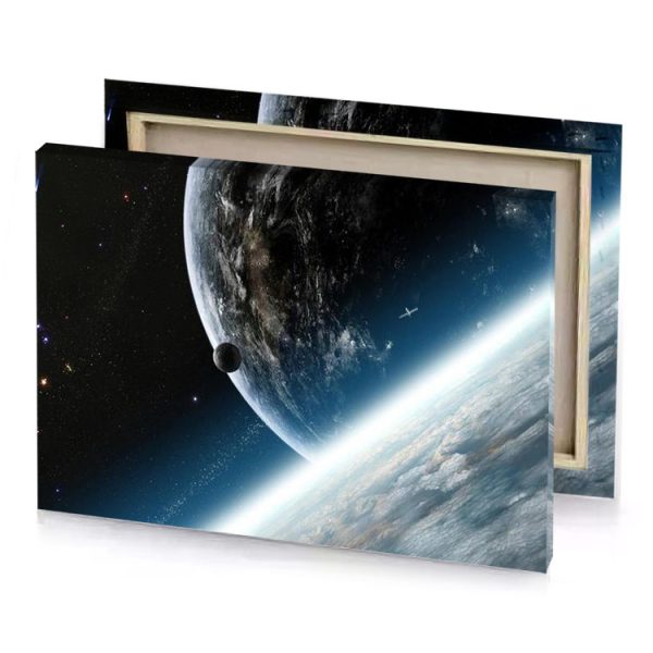 a space station with large asteroid in the background blue sapphire canvas - Image 4
