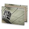 a speaker hanging on wall with wooden ceiling dark gray canvas - Image 4