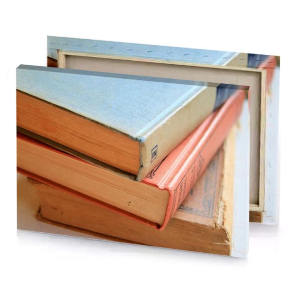 a stack of books light steel blue canvas - Image 4