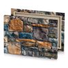 a stone wall with different colors sienna canvas - Image 4