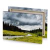 a stream running through lush green forest charcoal canvas - Image 4