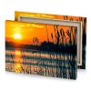 a sunset over lake with tall grass tangerine canvas - Image 4