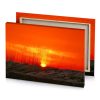 a sunset with red sky and some tall grass dark orange canvas - Image 4
