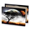 a tree in the middle of field with moon background platinum canvas - Image 4