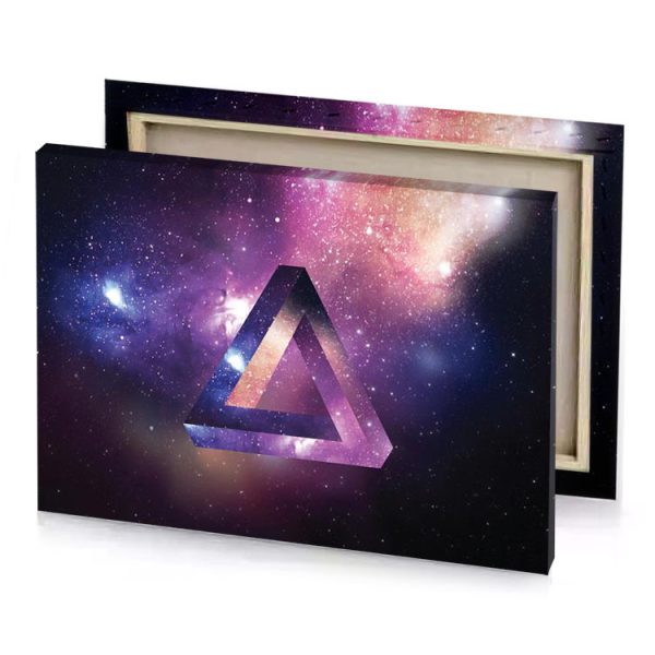 a triangle in the middle of galaxy mountbatten pink canvas - Image 4