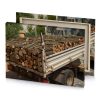 a truck carrying load of logs garnet canvas - Image 4