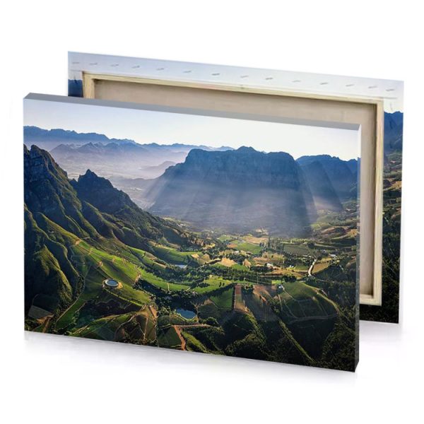 a valley with mountain range in the background slate gray canvas - Image 4