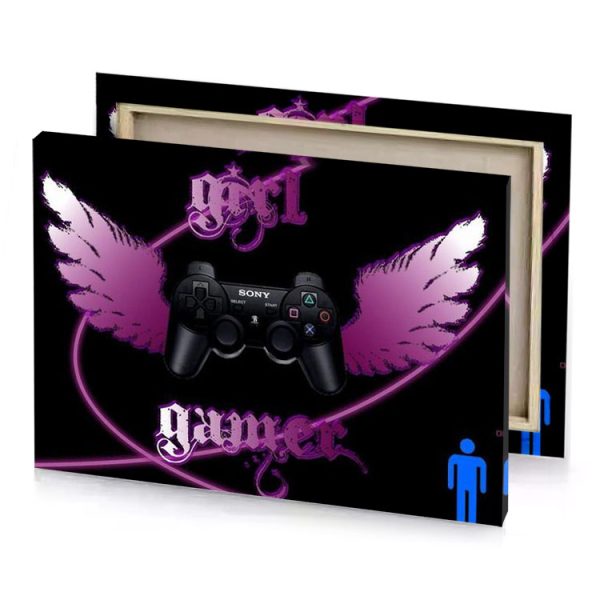 a video game controller with wings on it purple canvas - Image 4