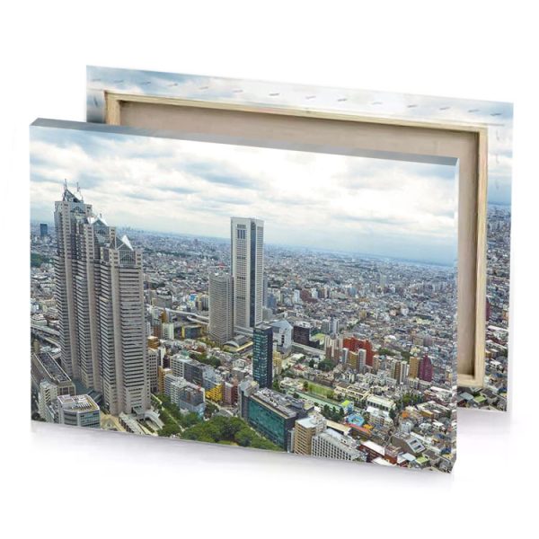 a view of city from high angle gray canvas - Image 4