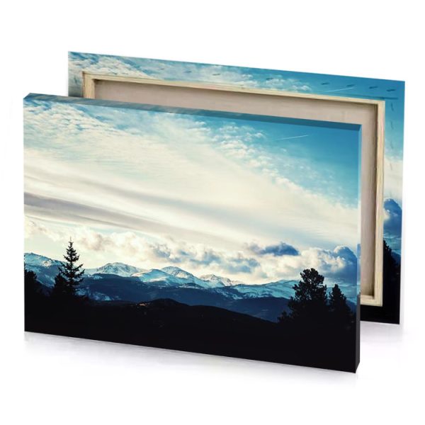 a view of mountain range with trees and clouds platinum canvas - Image 4