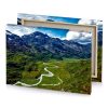 a view of mountain range with winding road dark olive green canvas - Image 4