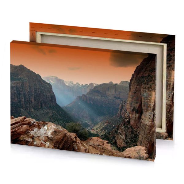 a view of the grand canyon in zion taupe canvas - Image 4