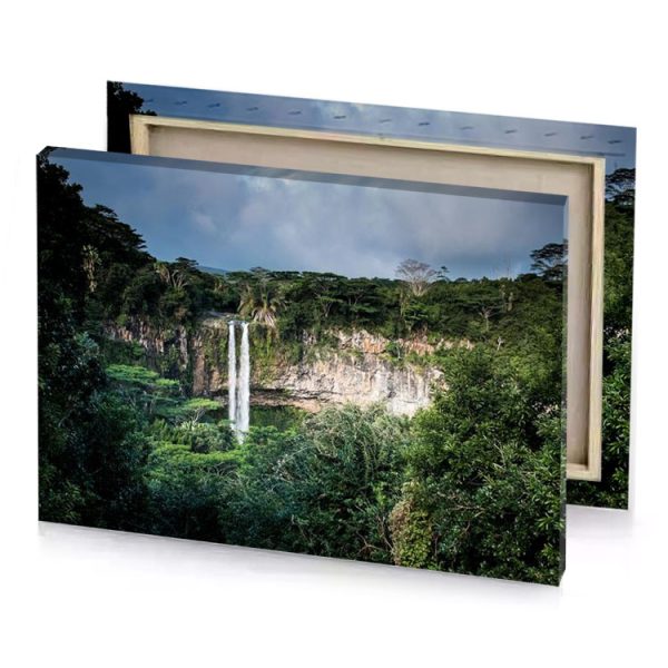 a waterfall in the jungle dim gray canvas - Image 4