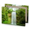 a waterfall in the middle of forest silver canvas - Image 4