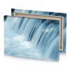 a waterfall in the middle of river moonstone blue canvas - Image 4