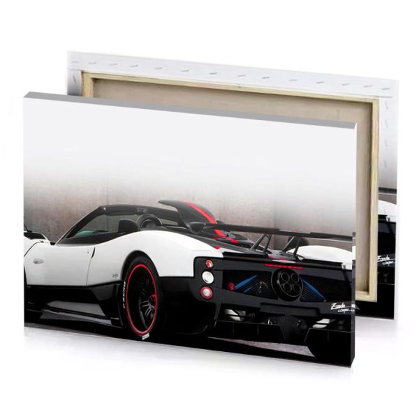 a white and black sports car with red rims platinum canvas - Image 4