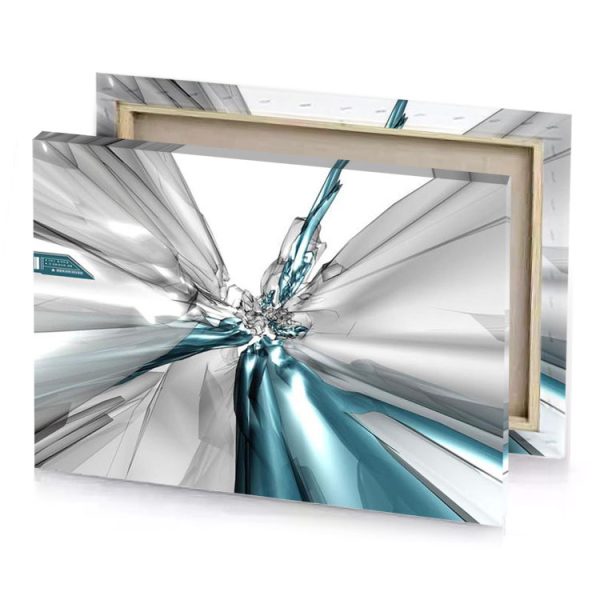 a white and blue abstract background with design teal canvas - Image 4