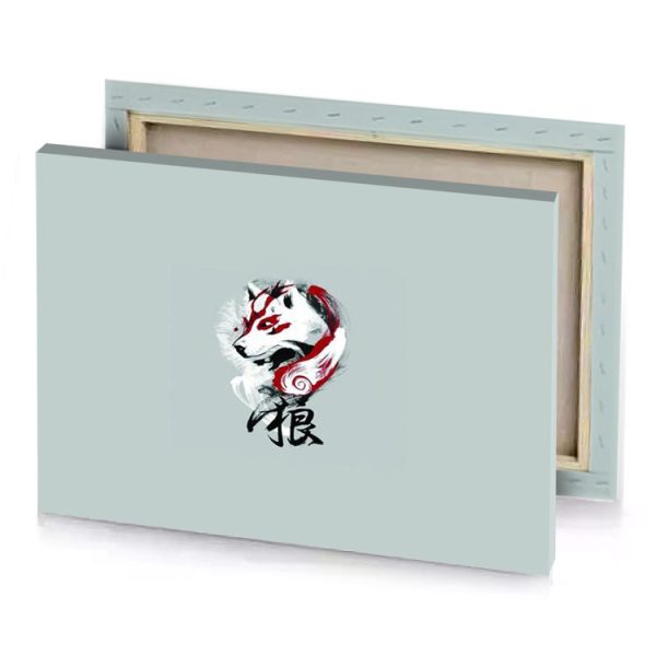 a white and red cat with black tail smoke canvas - Image 4