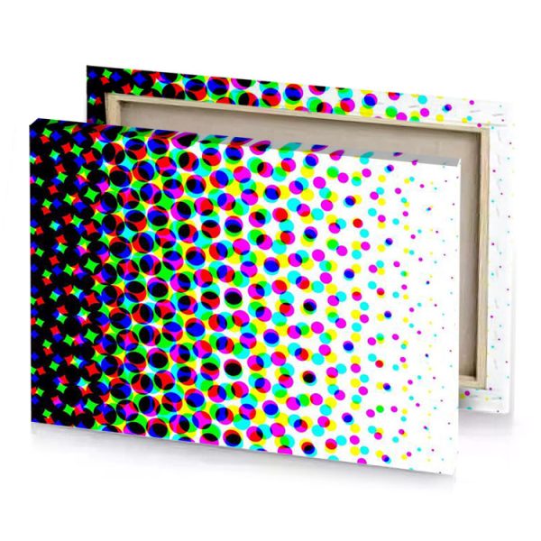 a white background with many colored dots canary yellow canvas - Image 4