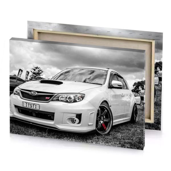 a white car parked in field next to other cars platinum canvas - Image 4