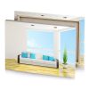 a white couch with blue pillows pale turquoise canvas - Image 4