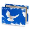 a white dove flying in the sky cobalt blue canvas - Image 4