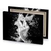a white liquid splashing on black background platinum canvas - Image 4