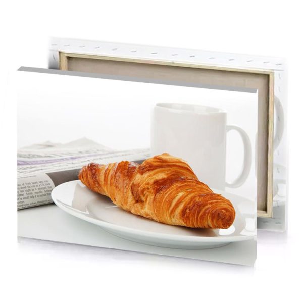a white plate with croise on it chocolate canvas - Image 4