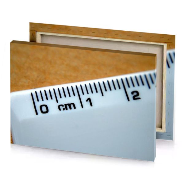 a white ruler on brown surface light steel blue canvas - Image 4