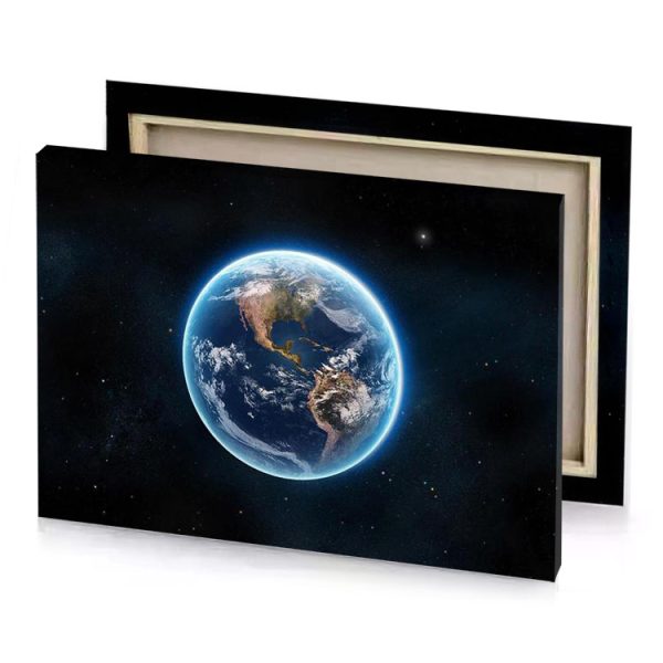 the earth in space charcoal canvas - Image 4