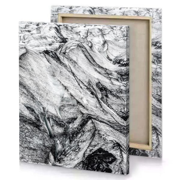 a black and white photo of mountain platinum canvas - Image 4