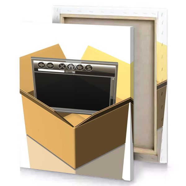 a box with tv inside it smoky black canvas - Image 4