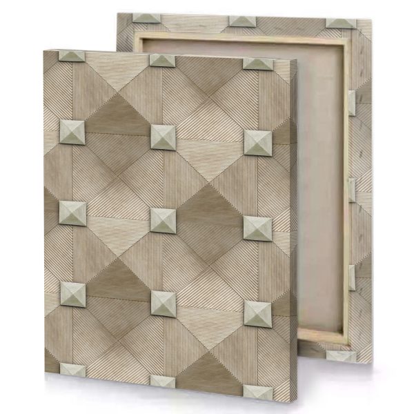a brown and white geometric pattern canvas - Image 4