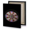 a circular stained glass window in dark room firebrick canvas - Image 4