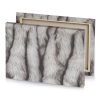 a close up of white fur silver canvas - Image 4