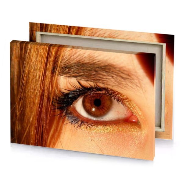 a close up of woman s eye maroon canvas - Image 4