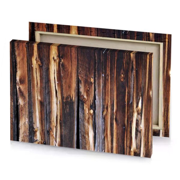 a close up of wooden fence garnet canvas - Image 4