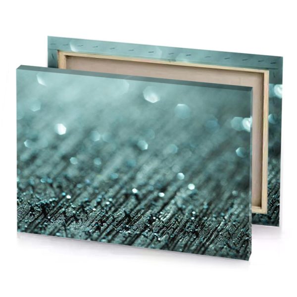 a close up of wooden surface with water droplets cadet blue canvas - Image 4