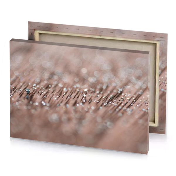 a close up of wooden table with lot glitter rosy brown canvas - Image 4