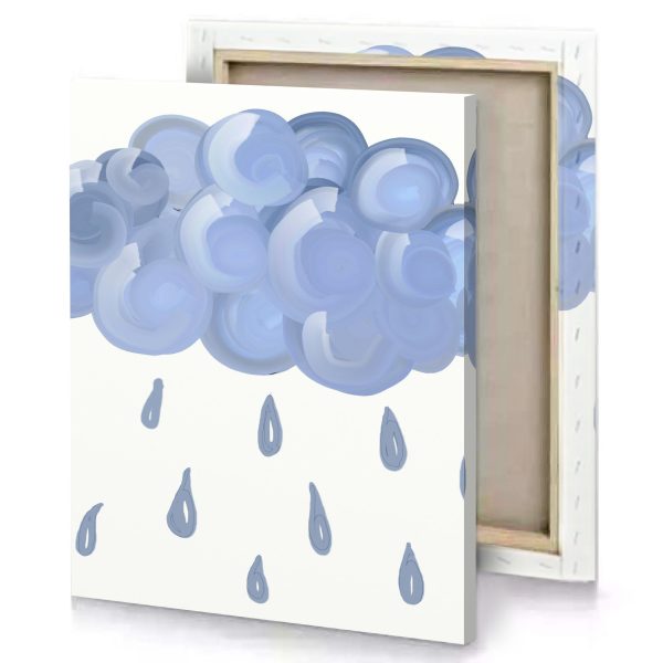 a cloud with rain drops light steel blue canvas - Image 4