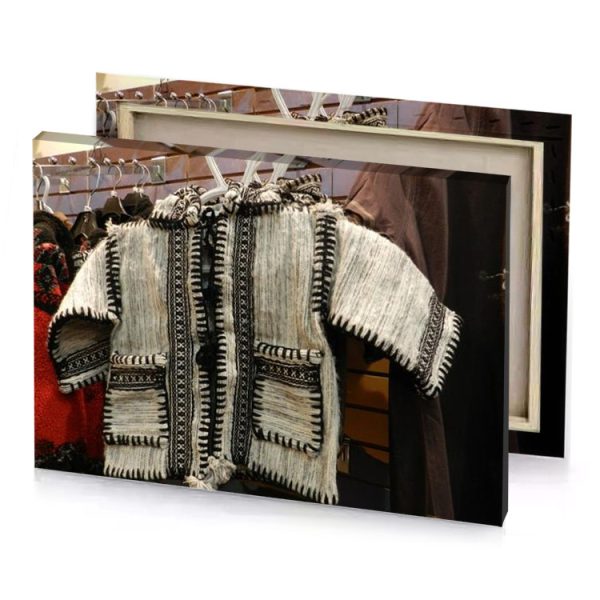 a coat hanging on rack in store rosy brown canvas - Image 4