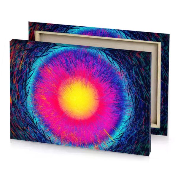 a colorful circular image of tree canary yellow canvas - Image 4