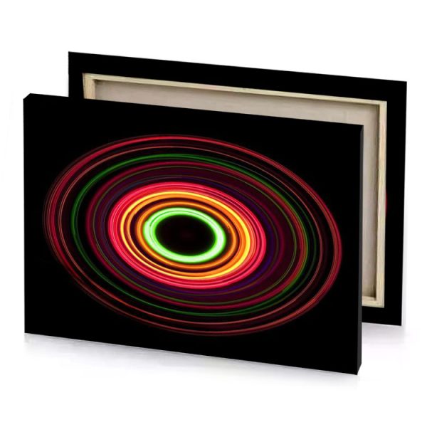 a colorful light painting on black background crimson canvas - Image 4
