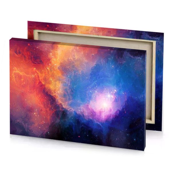 a colorful nebula space background royal blue canvas - Image 4
