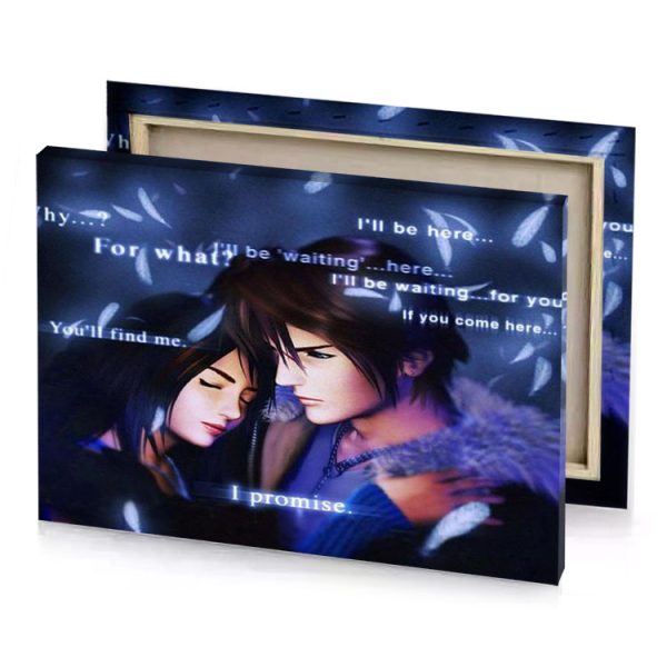 a couple hugging in the dark with quote on it smoky black canvas - Image 4