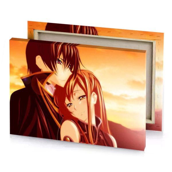 a couple in the sunset firebrick canvas - Image 4