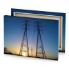 a couple of power poles sitting in the middle field glaucous canvas - Image 4