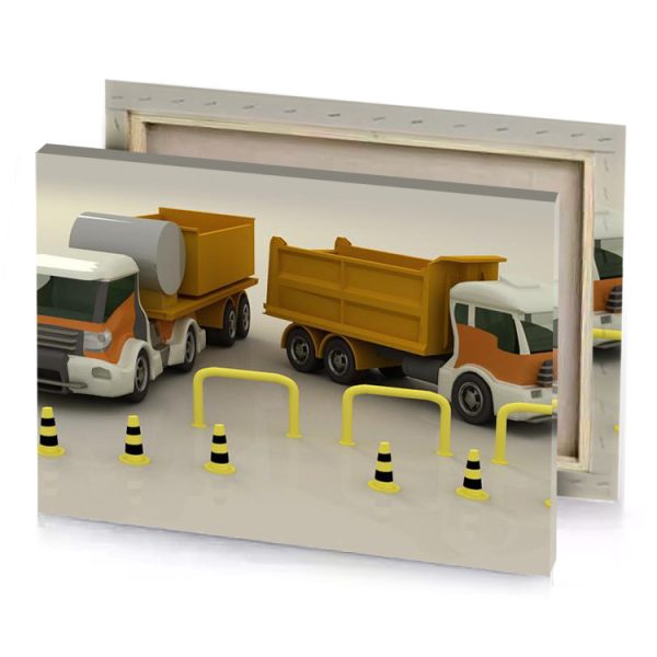 a couple of trucks that are next to each other saddle brown canvas - Image 4